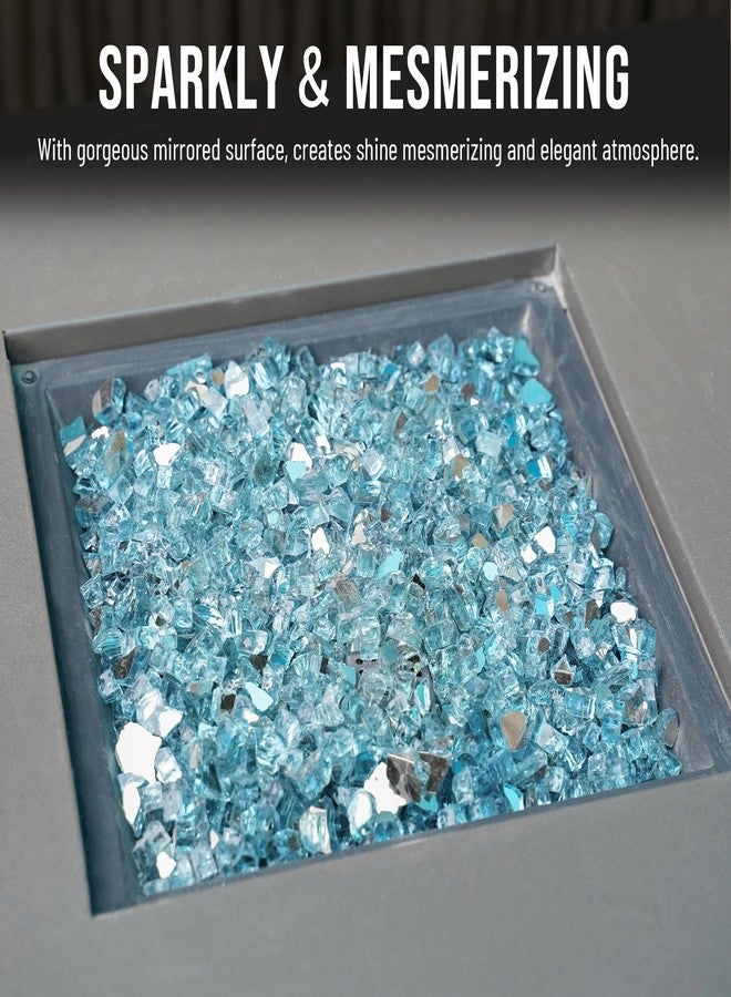 Skyflame زجاج نار Skyflame بوزن 10 أرطال لموقد النار وتنسيق الحدائق، أزرق مائي عاكس بسمك 1/2 بوصة - Image 5