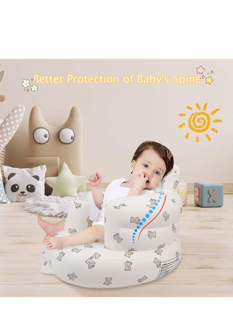 TRASSLE Baby Inflatable Seat with Suction Cups for Babies 3 Months & Up, Baby Floor Seats for Sitting Up with Built in Air Pump, Blow Up Baby Chair for Infants - Image 3