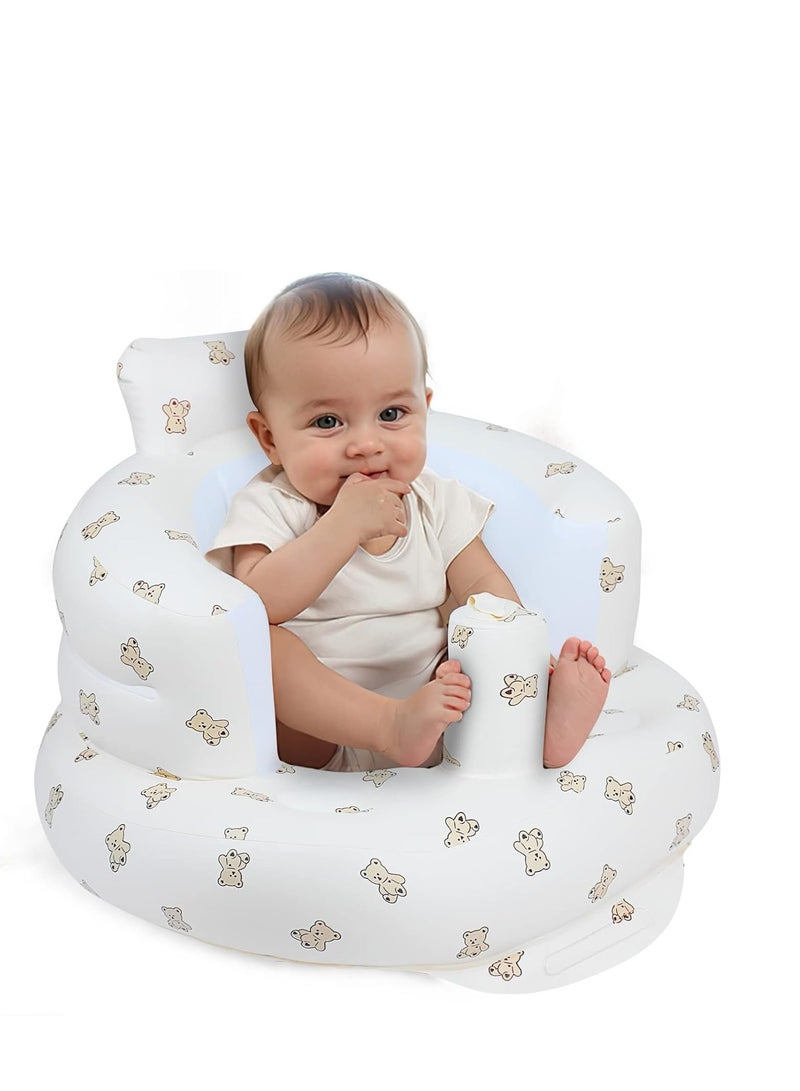 TRASSLE Baby Inflatable Seat with Suction Cups for Babies 3 Months & Up, Baby Floor Seats for Sitting Up with Built in Air Pump, Blow Up Baby Chair for Infants - Image 1