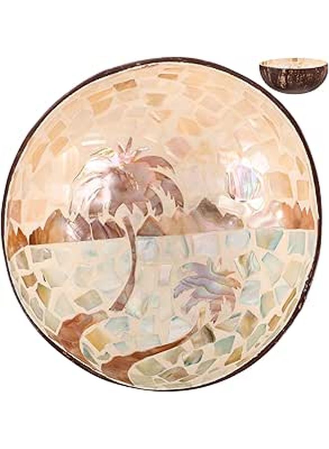 Natural Coconut Shell Bowl Handcrafted Small Decorative Serving Dish for Snacks - Image 1
