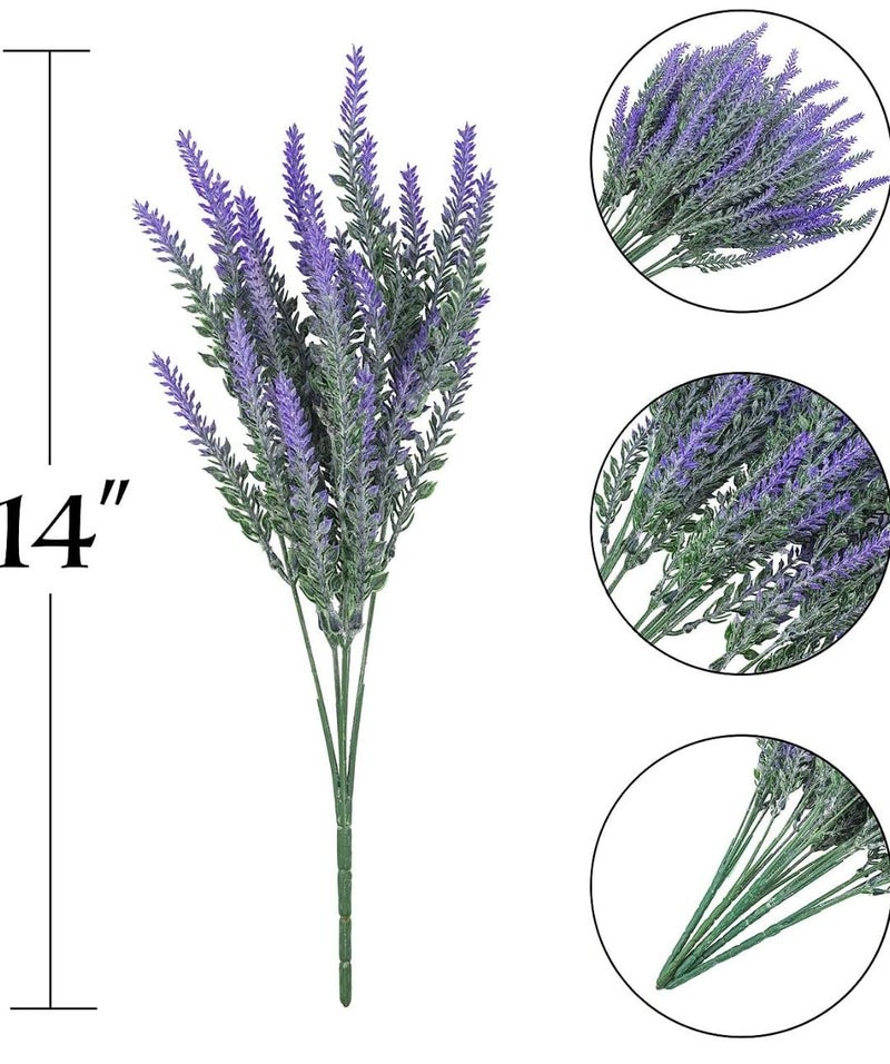 VRB DecTM 4 Pcs Artificial Lavender Flower Bunch for Home Decor | Faux Flowers for Vases | Decoration Items for Home,Diwali,Chritmas Living Room| Decoration and Craft (Lavender Flower Stick, 4) - Image 2