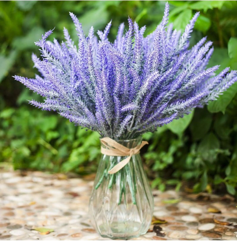 VRB DecTM 4 Pcs Artificial Lavender Flower Bunch for Home Decor | Faux Flowers for Vases | Decoration Items for Home,Diwali,Chritmas Living Room| Decoration and Craft (Lavender Flower Stick, 4) - Image 1