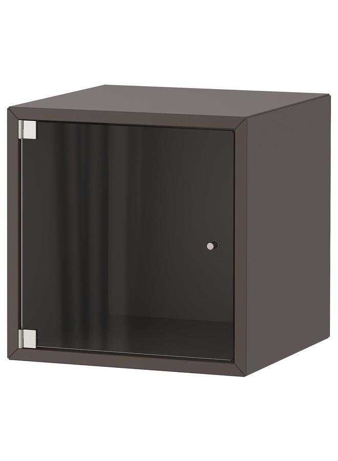 Zaboon Wall cabinet with glass door, dark grey, 35x35x35 cm - Image 1