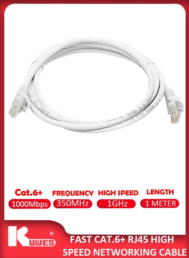 Kuwes 1GHZ Fast Cat. 6 Plus RJ45 Ultra High Speed LAN Network Cable With Heavy Duty Gold Plated Connectors Waterproof And Durable (1 Meter) - Image 1