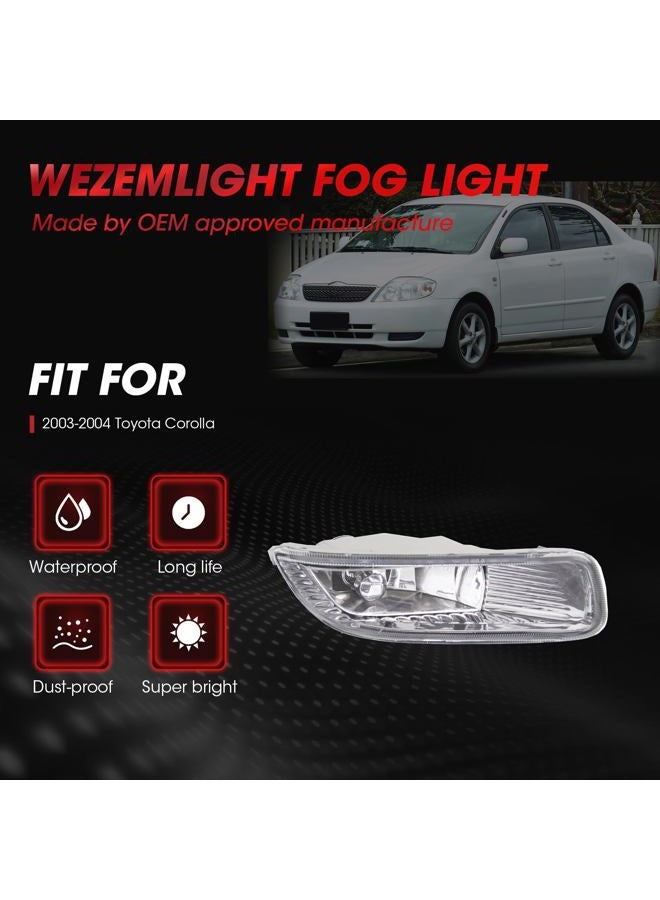 WEZEMLIGHT Fog Lights Assembly Replacement For 2003-2004 Toyota Corolla With 9006 12V 35W Halogen Bulbs Included Switch And Wiring Kit(Clear Lens) - Image 4