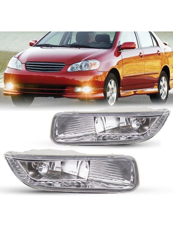 WEZEMLIGHT Fog Lights Assembly Replacement For 2003-2004 Toyota Corolla With 9006 12V 35W Halogen Bulbs Included Switch And Wiring Kit(Clear Lens) - Image 1