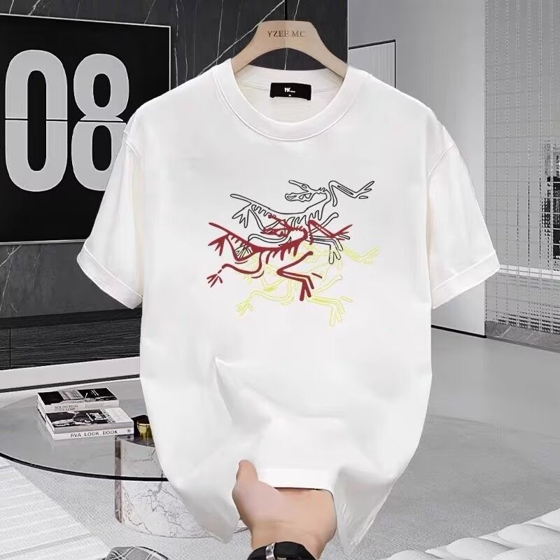 Brand Selection, 10% Discount Zone, Heavy 230G Cotton Short-Sleeved T-Shirt Men'S Summer Crewneck Fashion T-Shirt - Image 2