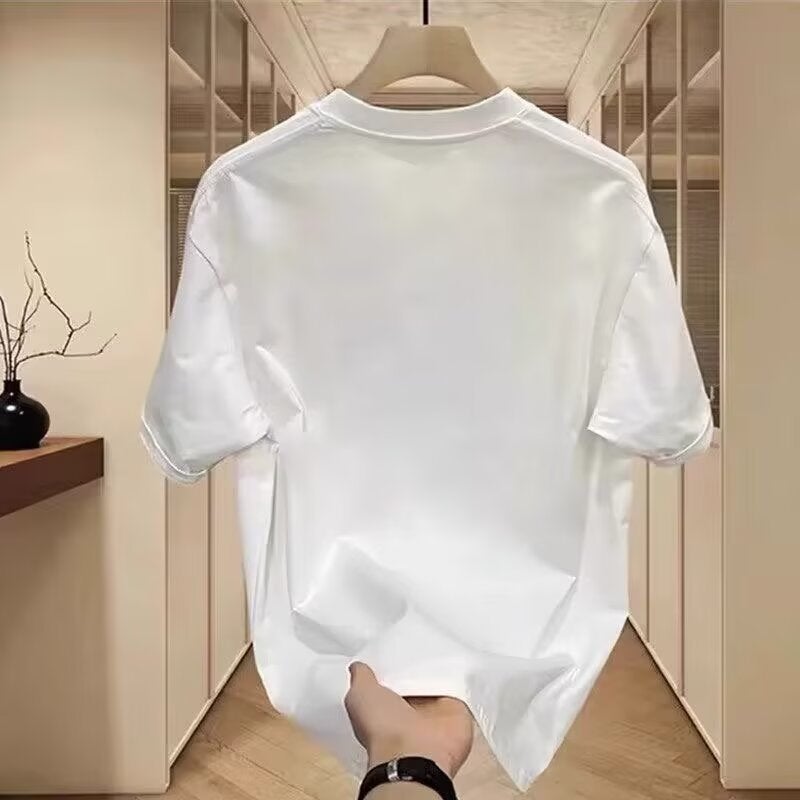 Brand Selection, 10% Discount Zone, Heavy 230G Cotton Short-Sleeved T-Shirt Men'S Summer Crewneck Fashion T-Shirt - Image 3