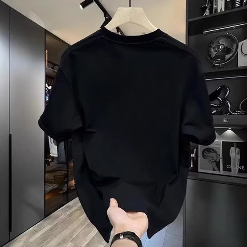 Brand Selection, 10% Discount Zone, Heavy 230G Cotton Short-Sleeved T-Shirt Men'S Summer Crewneck Fashion T-Shirt - Image 5