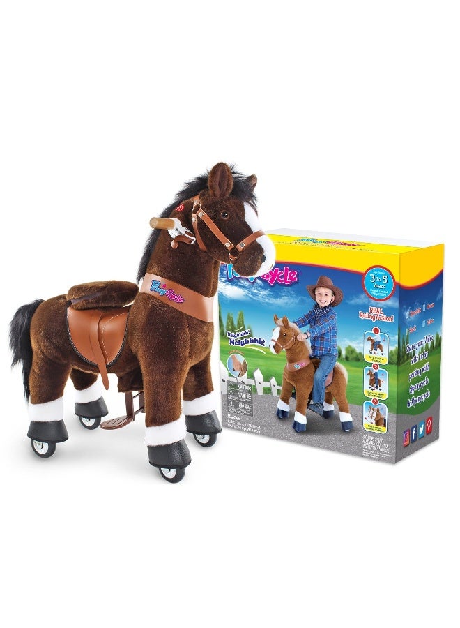 PonyCycle Chocolate Horse Ride-On Toy (S, 3-5 years, Chocolate) - Image 1