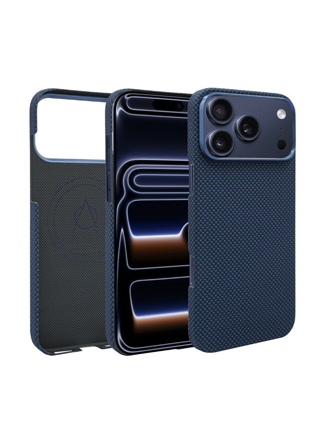 A-Case Its My Case Desen Series Premium Aramid Fiber Protective Case for iPhone 17 Pro – Ultra Slim Lightweight Military-Grade Durable Case – MagSafe Compatible – 3D Grip Non-Slip Design – Blue - Image 1