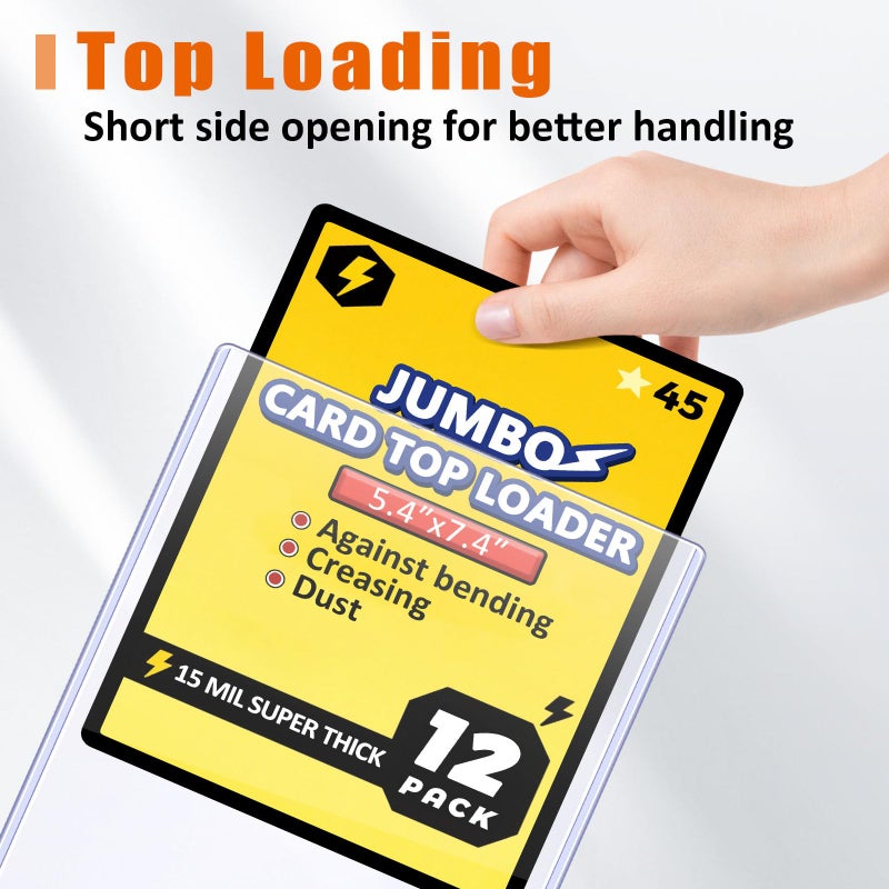 tutata Jumbo Card Hard Sleeves, Top Loader for 5.4x7.4â€³ Jumbo Card -12 Pack - Image 5