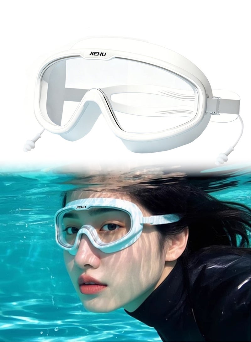 JIEHU Swimming Goggles No Leaking Anti Fog Protection with Earplugs,Swim Pool Goggles for Adult Men Women Youth - Image 1