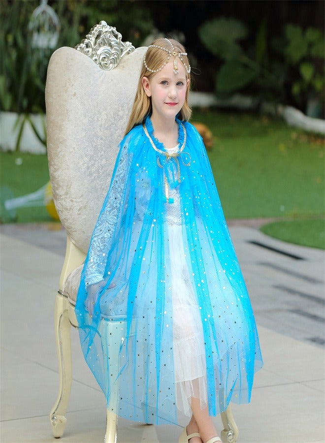 Loquat Girl Princess Draped In a Veil And Draped With a Aloak Blue  - Image 1