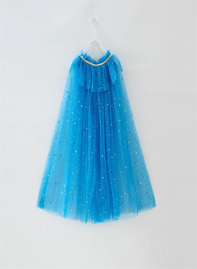 Loquat Girl Princess Draped In a Veil And Draped With a Aloak Blue  - Image 3