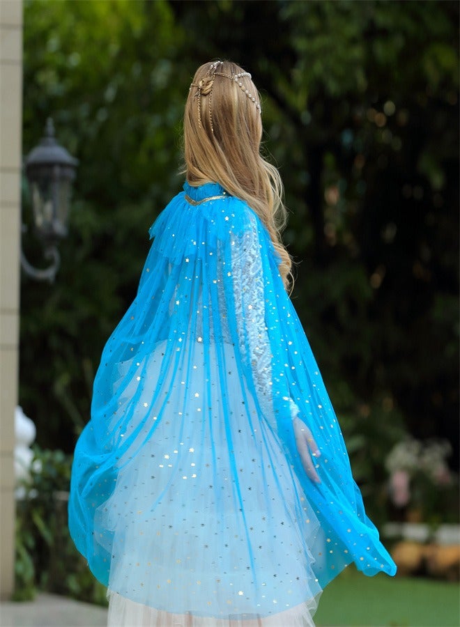 Loquat Girl Princess Draped In a Veil And Draped With a Aloak Blue  - Image 2