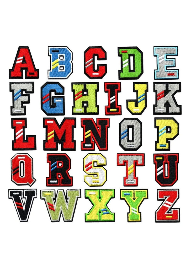 SYOSI Iron on Letter Patches Iron on Alphabet Applique Patches or Sew on Appliques with Embroidered Patch A-Z Letter Badge Decorate Repair Patches for Hats Shirts Shoes Jeans Bags 26 Pieces - Image 1