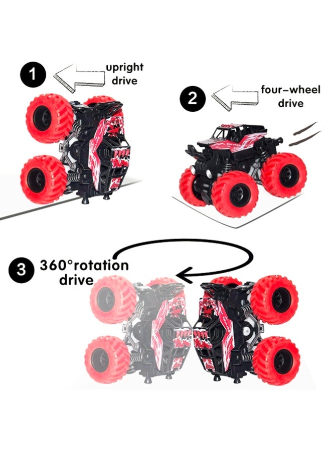Crazy Boss 5 Pack Monster Truck Toys Friction Powered Push & Go Toy Cars Stunt Inertia Vehicle Set for Kids Boys Toddlers - Image 4
