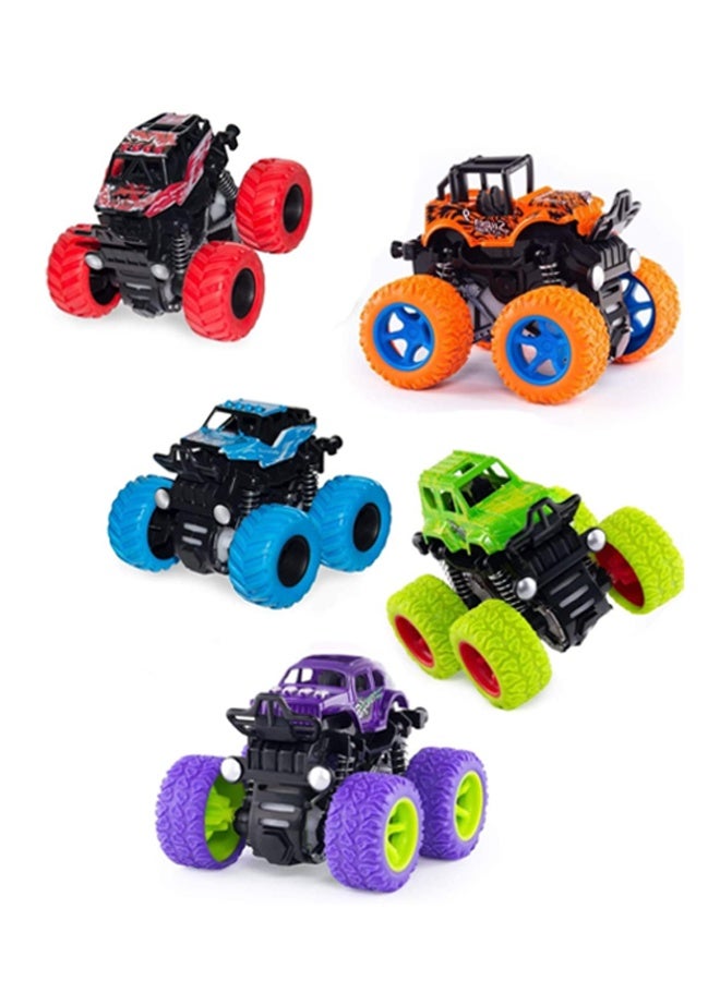 Crazy Boss 5 Pack Monster Truck Toys Friction Powered Push & Go Toy Cars Stunt Inertia Vehicle Set for Kids Boys Toddlers - Image 1