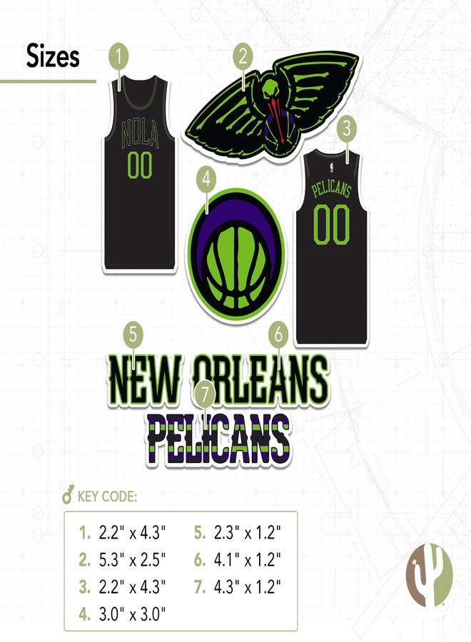 Desert Cactus New Orleans Pelicans Sticker NBA Officially Licensed Sticker Vinyl Decal Laptop Water Bottle Car Scrapbook (City Edition 2023) - Image 3