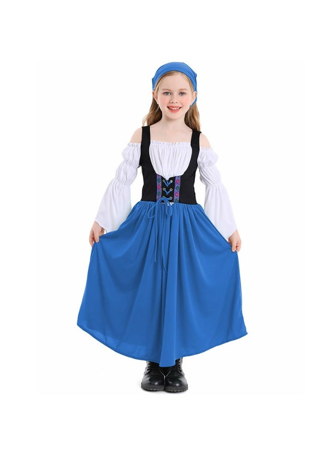 general Girl's farm dress medieval-style Munich festival long dress, Germany Bavarian traditional costume - Image 1