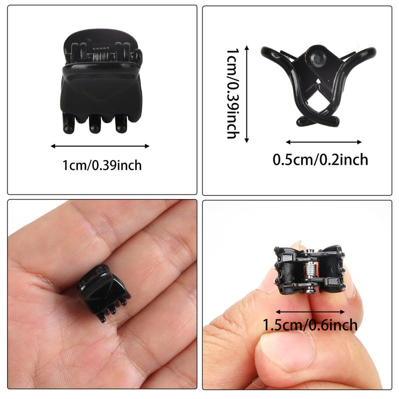 Cobahom 120PCS Mini Claw Hair Clips, 0.39 Inch/1cm Claw Clips for Hair, No-Slip Plastic Small Jaw Clips for Fine Thin Hair, Micro Hair Clips for Women Girls, Black - Image 3