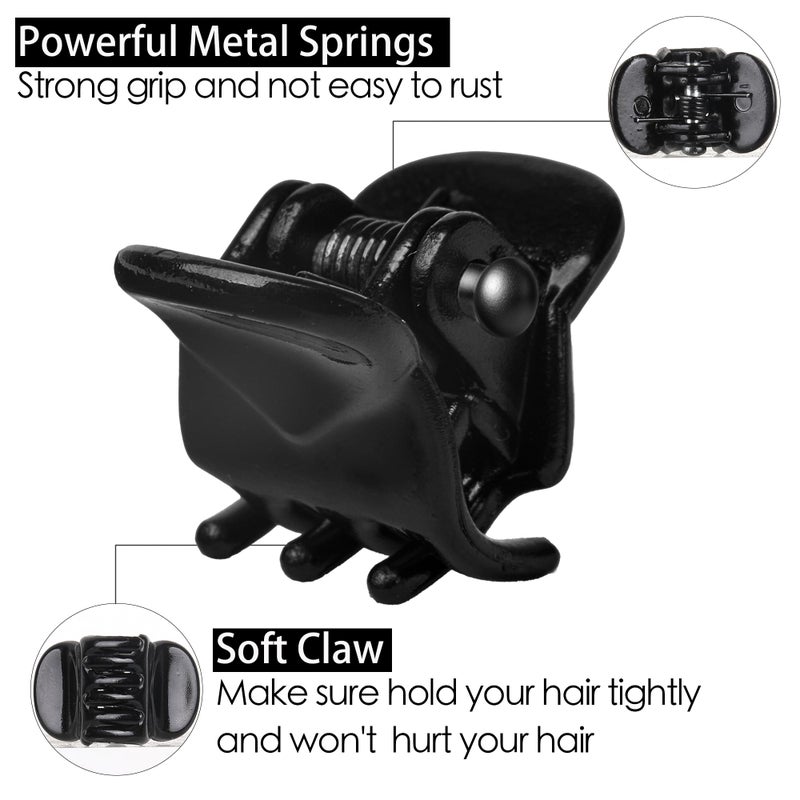Cobahom 120PCS Mini Claw Hair Clips, 0.39 Inch/1cm Claw Clips for Hair, No-Slip Plastic Small Jaw Clips for Fine Thin Hair, Micro Hair Clips for Women Girls, Black - Image 4