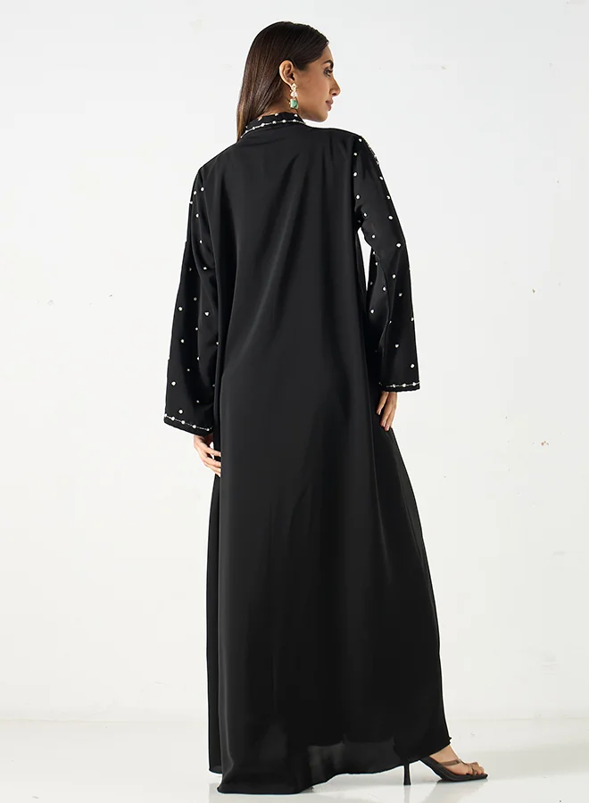Hadiyath Al Madinah Pearl-Embellished Abaya - HM