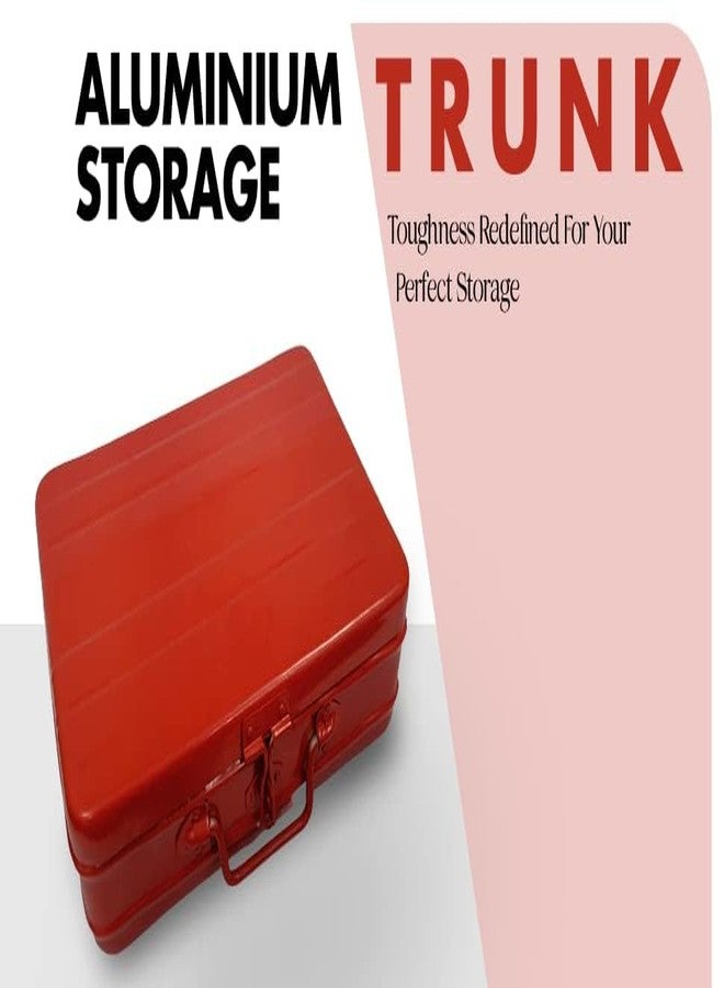 JAYCO Aluminum Storage Box/Treasure Chest/Currency Money Box/Gift Trunk - 12" Medium Size (30 cm x 21 cm x 10 cm, Red, Rectangular) - Image 5