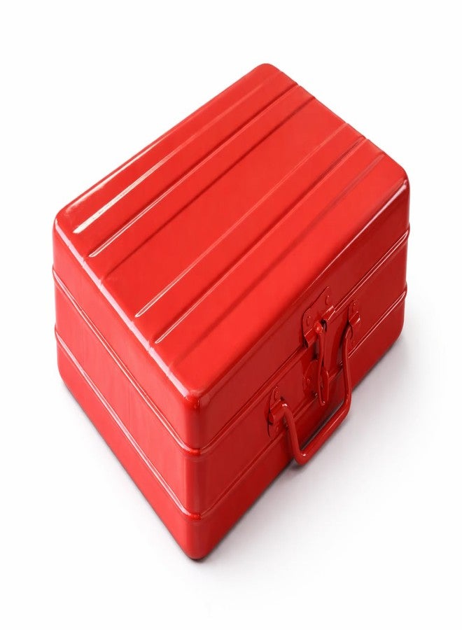 JAYCO Aluminum Storage Box/Treasure Chest/Currency Money Box/Gift Trunk - 12" Medium Size (30 cm x 21 cm x 10 cm, Red, Rectangular) - Image 2