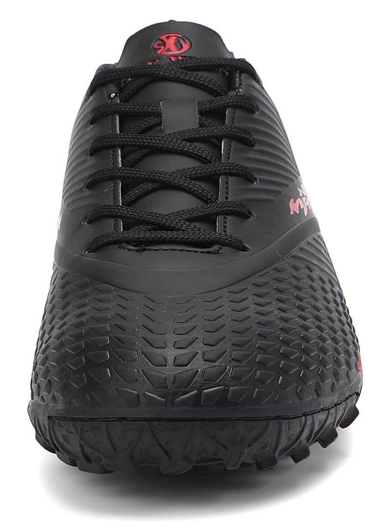SKY WING Men And Women Soccer Shoes Adults IC or IN Flat Sole Sport Shoes Flexible Athletic Outdoor Cleats Lace Up Light Weight Training Football Shoes Black - Image 3