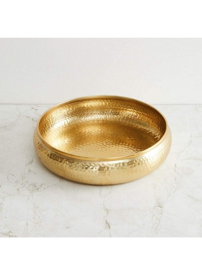 Divine Quest وعاء أورلي ديكوري من Divine Quest للمنزل وعاء يدوي الصنع للزهور العائمة وشموع الشاي | عناصر زينة ديوالي وعاء بوتبوري تقليدي عتيق مستدير مطروق. - Image 3
