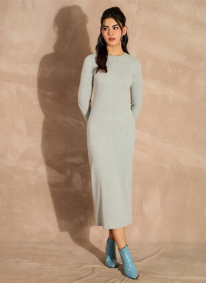 ساسافراس Bodycon Midi Dress for Women in Grey