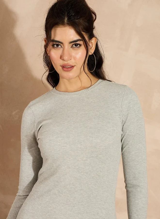 ساسافراس Bodycon Midi Dress for Women in Grey