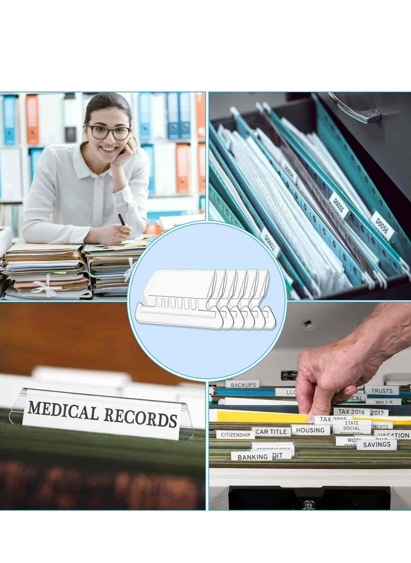 10 Sets File Folder Tabs,Hanging File Folder Labels Tabs and Inserts for Hanging Folders