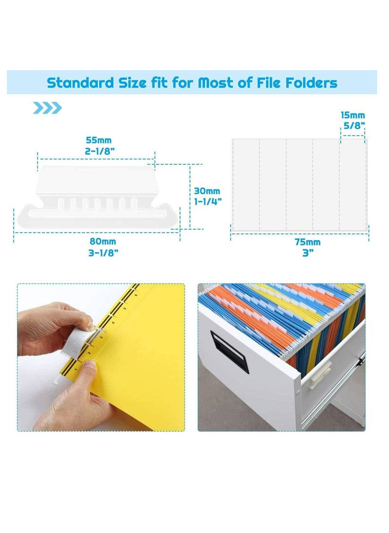 10 Sets File Folder Tabs,Hanging File Folder Labels Tabs and Inserts for Hanging Folders