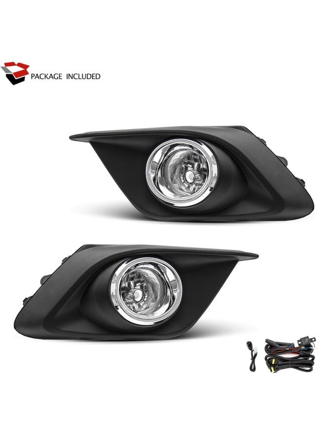 SPIEGEER Fog Lights Assembly For 2014 2015 2016 Mazda 3 Fog Lamps Replacement Kit with Switch&Wiring H11 12V 55W Halogen Bulbs Clear Lens - Image 2
