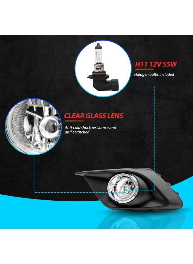 SPIEGEER Fog Lights Assembly For 2014 2015 2016 Mazda 3 Fog Lamps Replacement Kit with Switch&Wiring H11 12V 55W Halogen Bulbs Clear Lens - Image 4