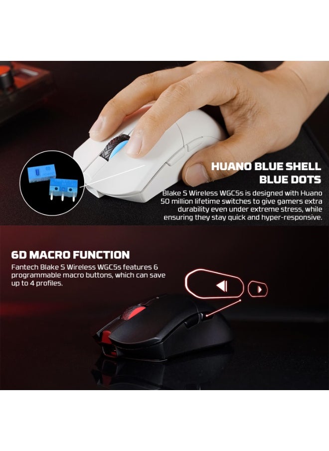 FANTECH FANTECH WGC5S BLAKE S DUAL MODE WIRELESS GAMING MOUSE, BLACK  - Image 2