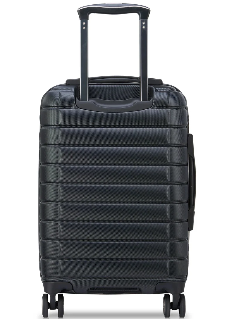 DELSEY Paris  shadow 5.0, 55 cm 4 double wheeled expandable bus hard cabin luggage trolley case - black  | Best Price UAE