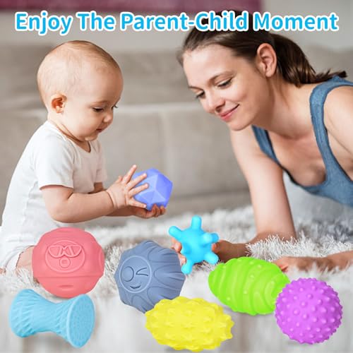 Ynanimery 12 Pcs Sensory Balls for Toddlers, Sensory Baby Toys, Montessori Toy for Babies Squeeze, Infant Toys Soft Multi Ball Set Gifts with Bright Color Textured - Image 5