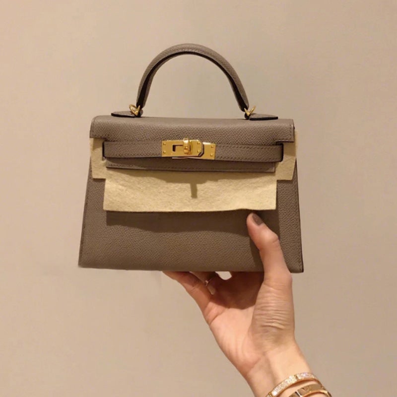 Women'S Handbag Palm Print Second Generation Kelly Bag Cowhide Mini Kelly Bag Shoulder Bag Crossbody Small Handbag - Image 5