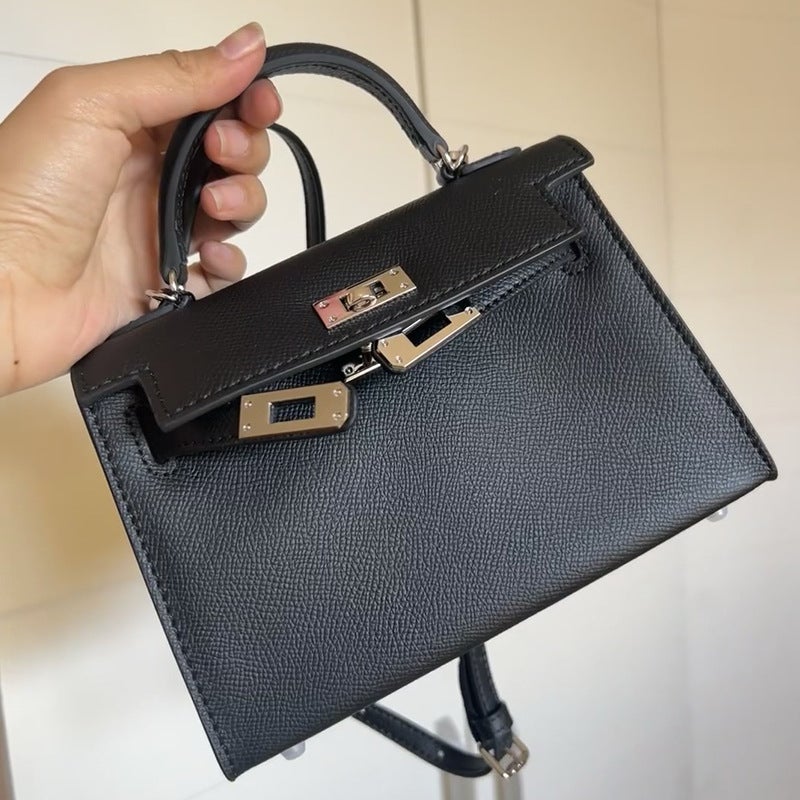 Women'S Handbag Palm Print Second Generation Kelly Bag Cowhide Mini Kelly Bag Shoulder Bag Crossbody Small Handbag - Image 2