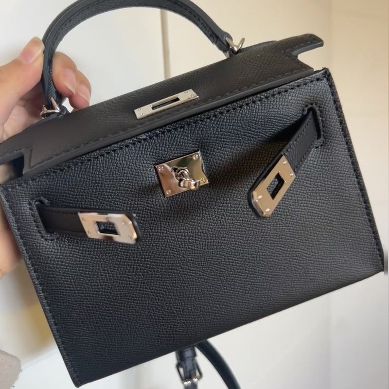 Women'S Handbag Palm Print Second Generation Kelly Bag Cowhide Mini Kelly Bag Shoulder Bag Crossbody Small Handbag - Image 4