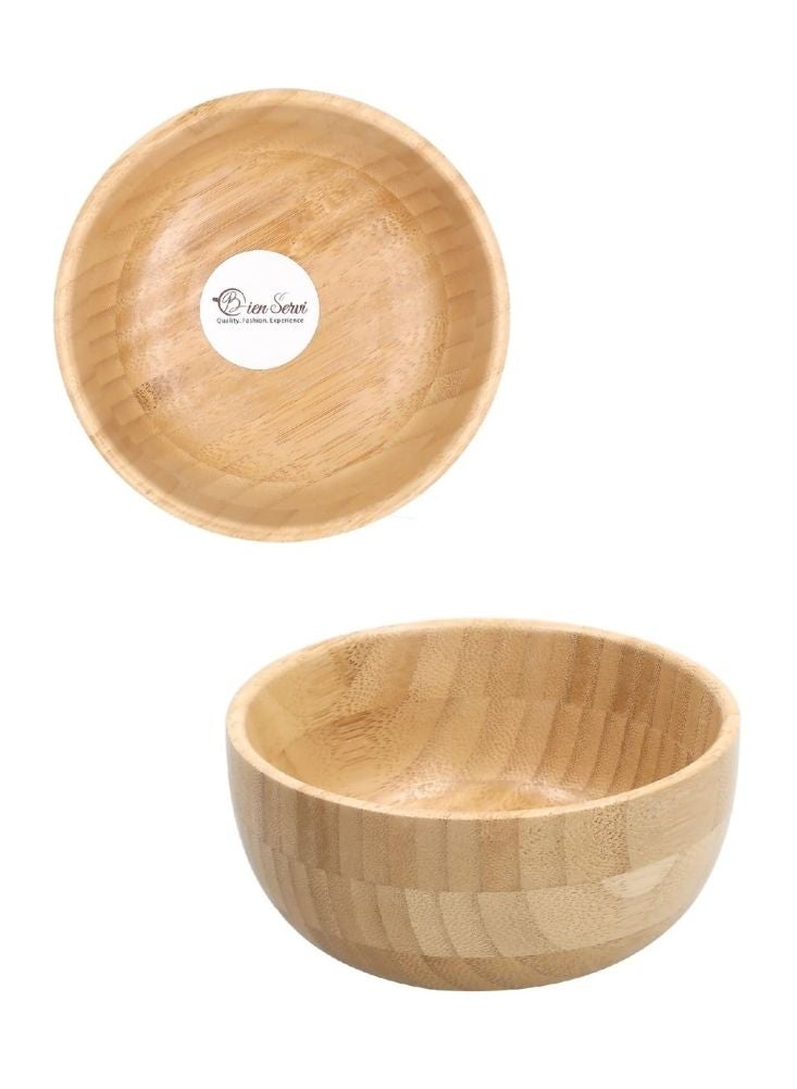 Bamboo Salad Bowl – 12x5.8cm Round Wooden Bowl - Image 1