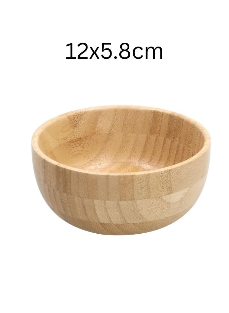 Bamboo Salad Bowl – 12x5.8cm Round Wooden Bowl - Image 3