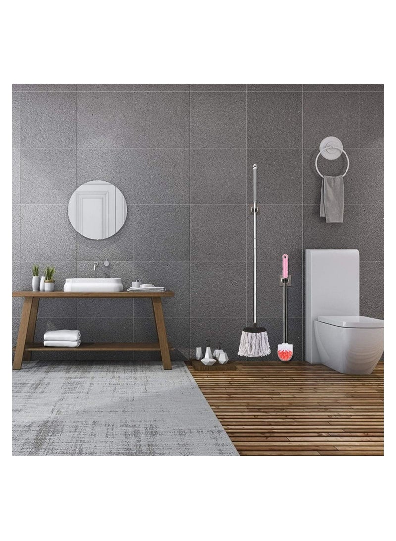 SYOSI Mop Holder Self Adhesive Broom Wall Mounted Organizer Garden Tool Hanger Sweeping Brush Tidy No Drilling Super Anti-Slip Split Type for Closet Kitchen Bathroom 10 Pieces  - Image 4