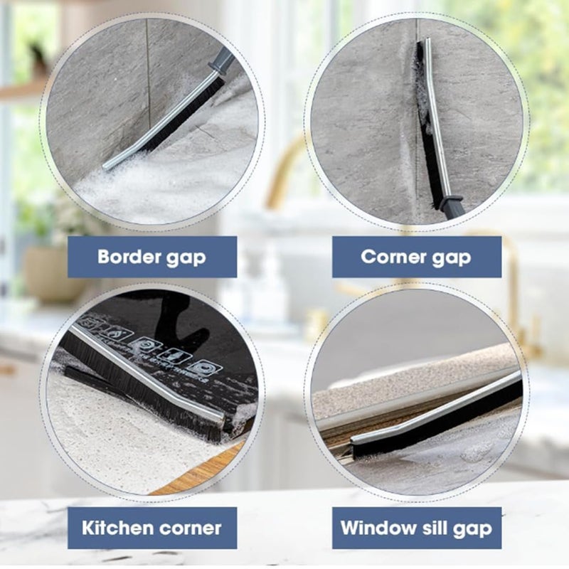 KYTRONIC Gap Cleaning Brush, Multifunctional Angle Gap Brush Tool for Window Track, Sink, Bathroom Shower Floor, Deep Tile Joints, Kitchen, Door Home Grout Cleaning Long Handle Groove Dust Cleaning Brushes  - Image 4