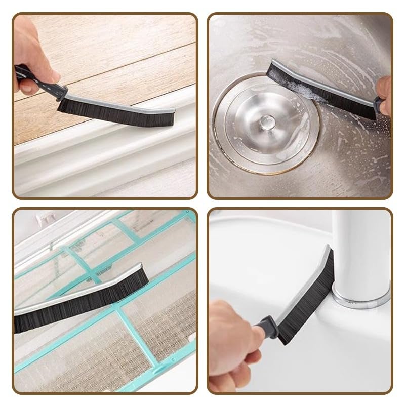 KYTRONIC Gap Cleaning Brush, Multifunctional Angle Gap Brush Tool for Window Track, Sink, Bathroom Shower Floor, Deep Tile Joints, Kitchen, Door Home Grout Cleaning Long Handle Groove Dust Cleaning Brushes  - Image 2