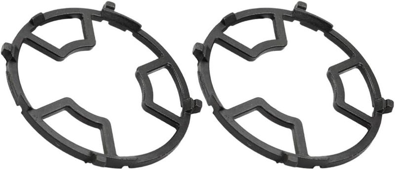 OSALADI Wok Ring Wok Rack Gas Oven Burner Grate Stainless Steel Stove Cooktop Burner Stove Stand Non Slip Portable Gas Stove Accessories For Kitchen Camping Cooking Black 2pcs - Image 1